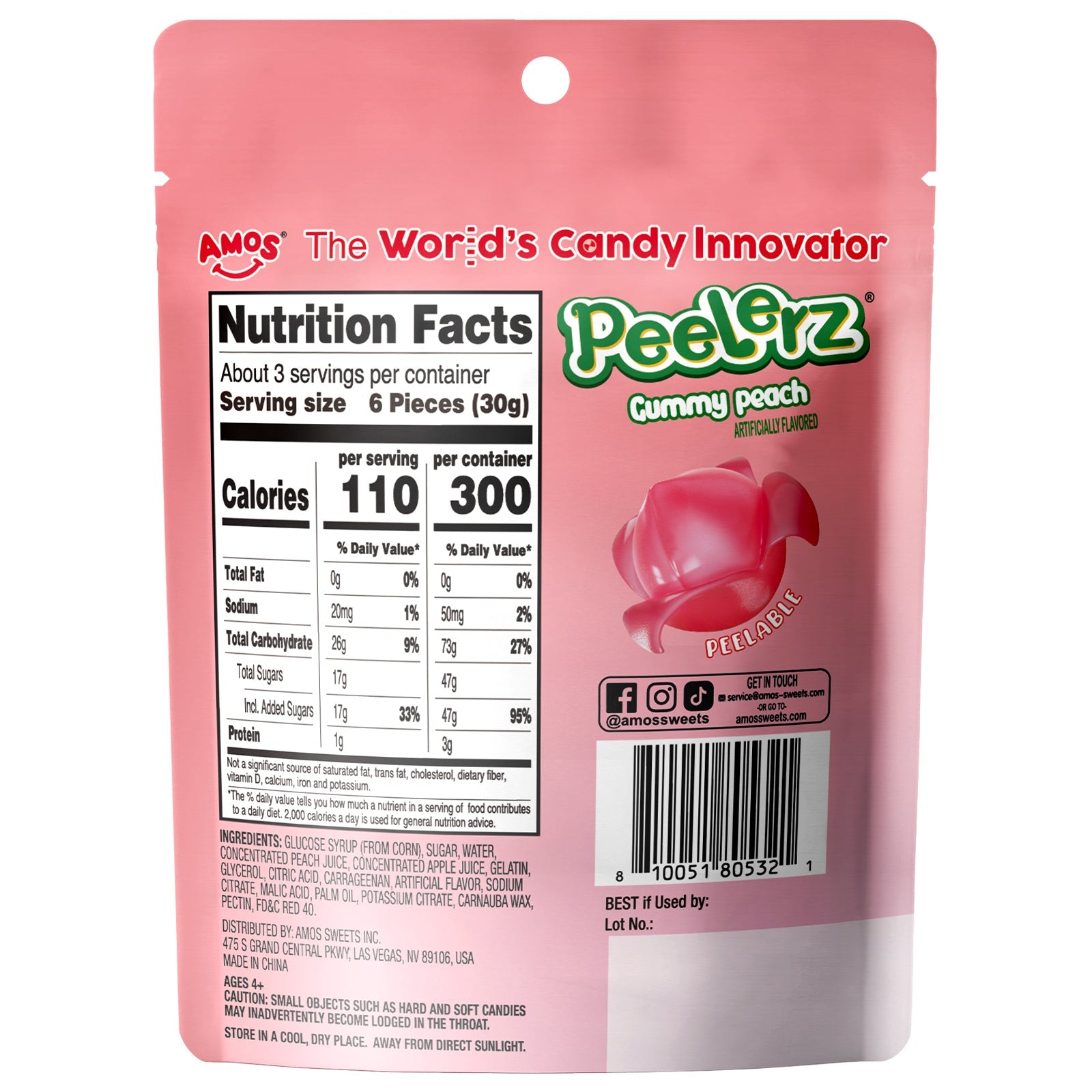 Peelable Gummy Peach Flavor