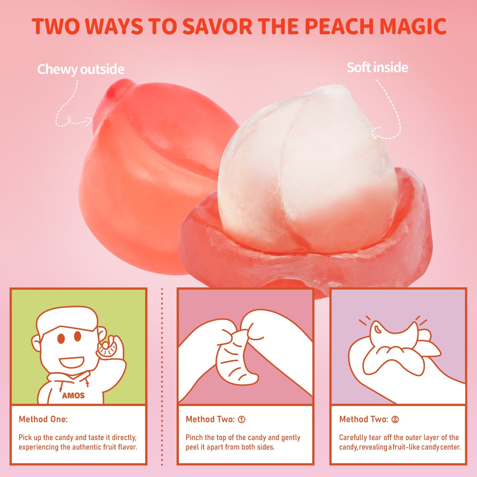 Peelable Gummy Peach Flavor